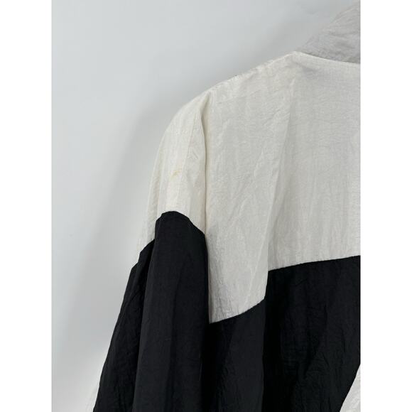 Active Exposure Vintage Jacket Mens XL White Black Windbreaker Geometric Sheer - Picture 12 of 16